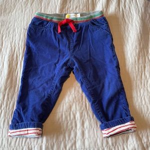 Baby Boden Blue Corduroy Pants. Size 18-24m.